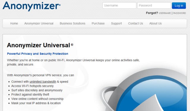 anonymizer privacy button