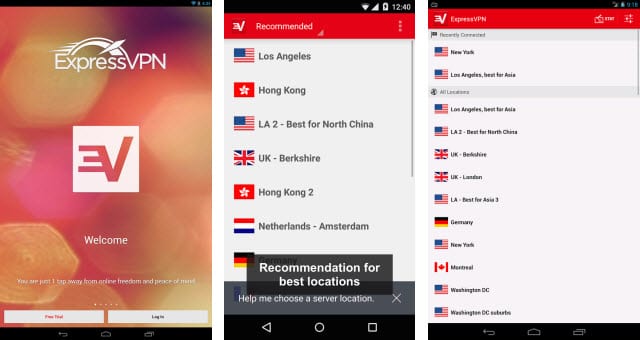 ExpressVPN Android app