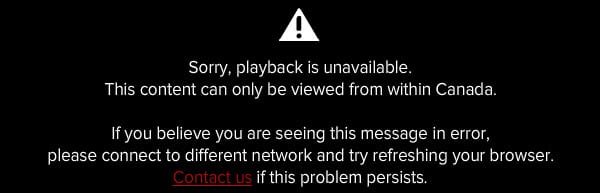 Global TV error message