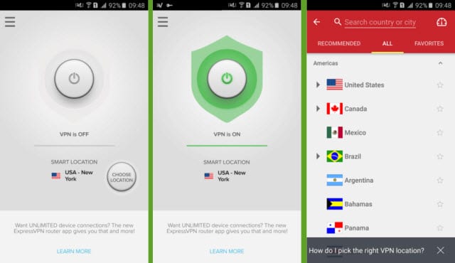 ExpressVPN Android app