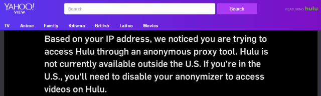 Yahoo View blocked