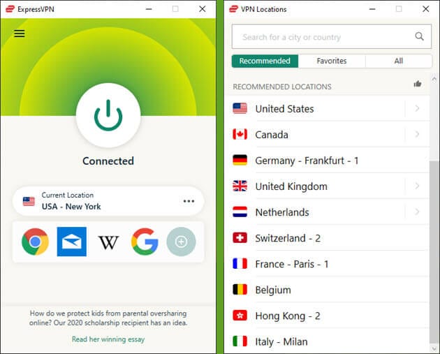 ExpressVPN Windows client