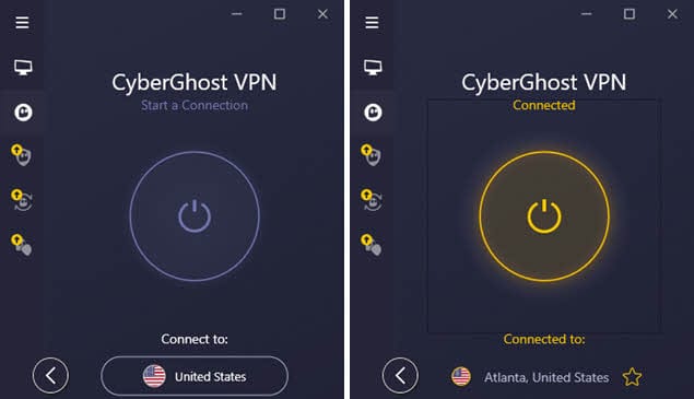 CyberGhost 8 connected