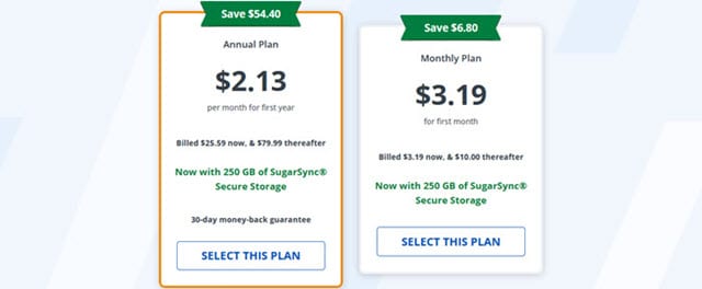 StrongVPN pricing